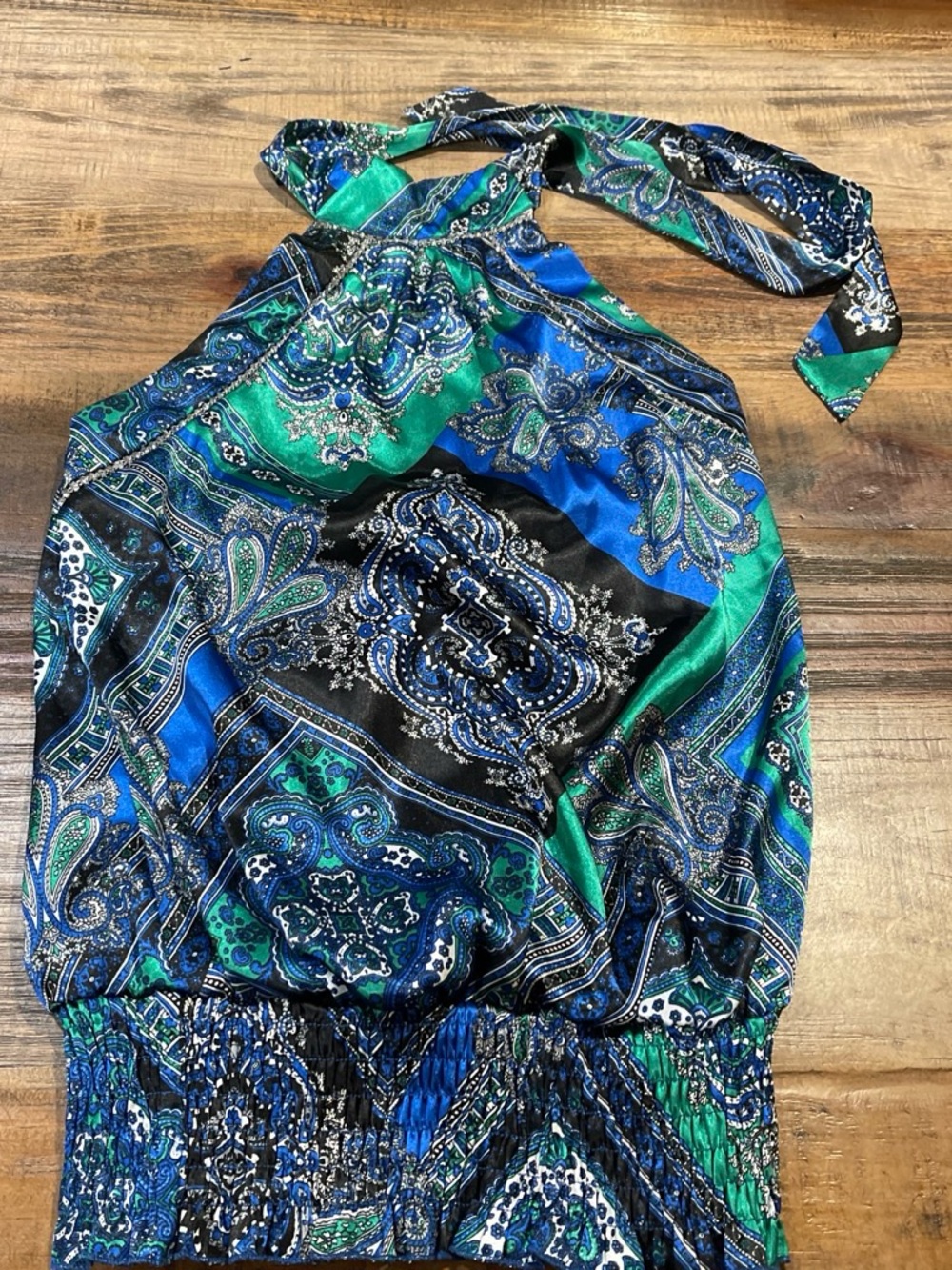 Blue & Green Paisley Halter Top